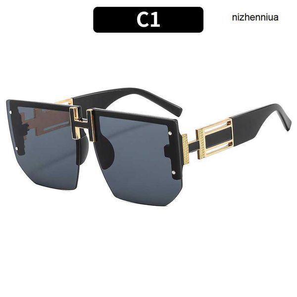 hermm elegant sunglasses h large frame fashionable sunglasses ins trendy punk style metal rzll, White;black
hermm elegant sunglasses h large frame fashionable sunglasses ins trendy punk style metal rzll, White;black