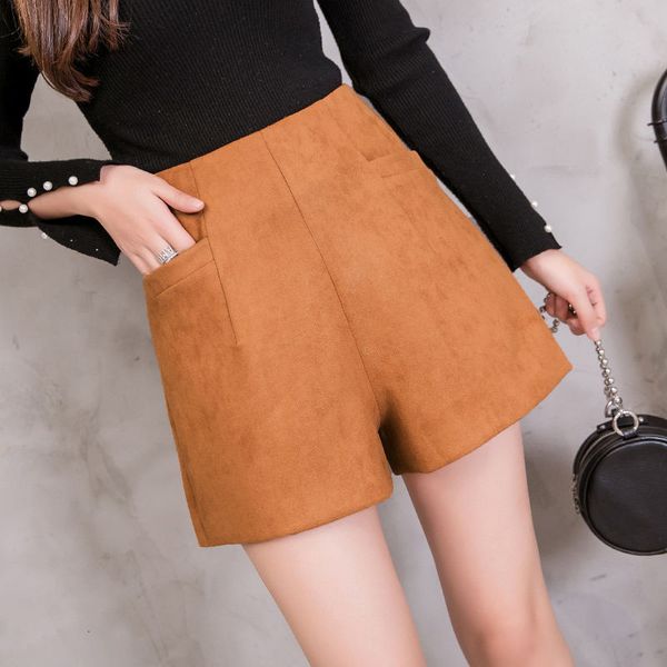women's shorts high waisted suede shorts women slim back zipper khaki black shorts casual all-match autumn and winter ladies shorts c25, White;black
women's shorts high waisted suede shorts women slim back zipper khaki black shorts casual all-match autumn and winter ladies shorts c25, White;black