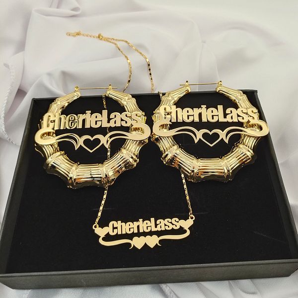 wedding jewelry sets custom name necklace and bamboo hoop earring set stainless steel personalized earring necklace set name jewelry set for, Slivery;golden
wedding jewelry sets custom name necklace and bamboo hoop earring set stainless steel personalized earring necklace set name jewelry set for, Slivery;golden