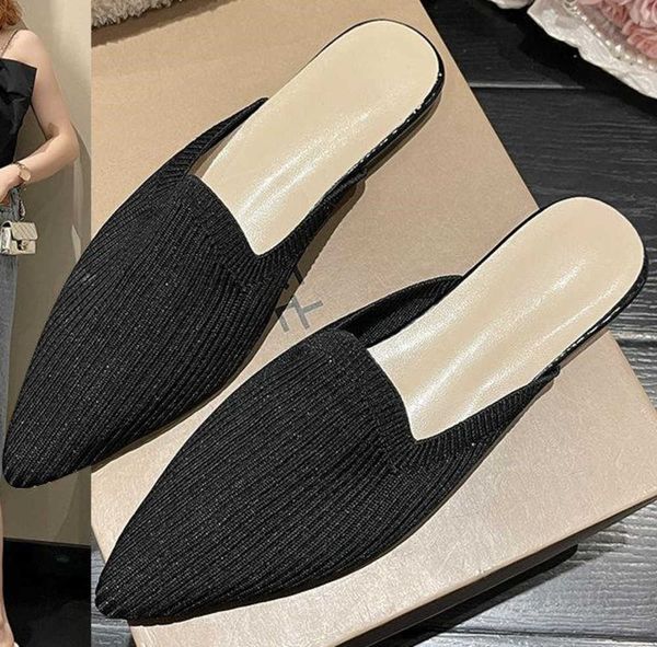 slippers 2023 pointed shoes women summer mesh breath slides fashion brand knitted mules shallow flats outdoor womens mens slippers, Black
slippers 2023 pointed shoes women summer mesh breath slides fashion brand knitted mules shallow flats outdoor womens mens slippers, Black