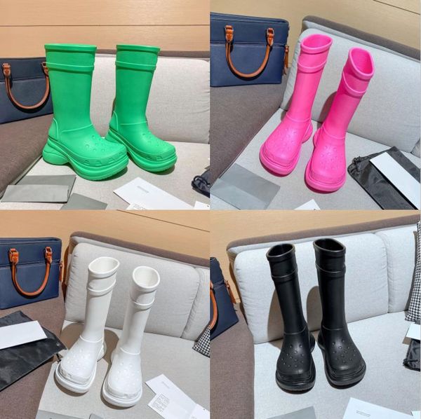 designer boots wellies women's rubber rain boots fashion hole-hole platform shoes waterproof shoes, Black
designer boots wellies women's rubber rain boots fashion hole-hole platform shoes waterproof shoes, Black