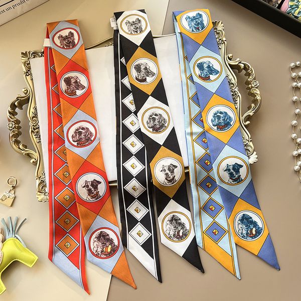 and high-endh dog puppy silk scarf twill thin narrow strip tied bag decoration 18 twill mulberry silk ribbon, Blue;gray
and high-endh dog puppy silk scarf twill thin narrow strip tied bag decoration 18 twill mulberry silk ribbon, Blue;gray