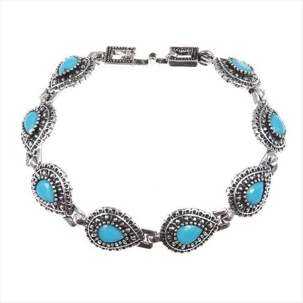 vintage drop shaped sapphire bracelet silver plated diamond embedded unisex, Golden;silver
vintage drop shaped sapphire bracelet silver plated diamond embedded unisex, Golden;silver