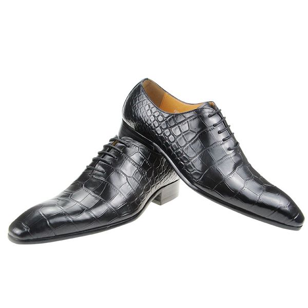 summer leather shoes mens authentic genuine leather crocodile pattern dress wedding shoes lace up chaussure homme man shoes new, Black
summer leather shoes mens authentic genuine leather crocodile pattern dress wedding shoes lace up chaussure homme man shoes new, Black