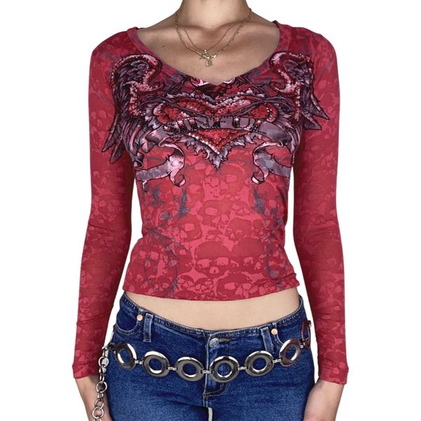 t-shirt women y2k rhinestone long sleeve wing graphic tshirt slim fit blouse fairy grunge 90s vintage harajuku streetwear, White
t-shirt women y2k rhinestone long sleeve wing graphic tshirt slim fit blouse fairy grunge 90s vintage harajuku streetwear, White