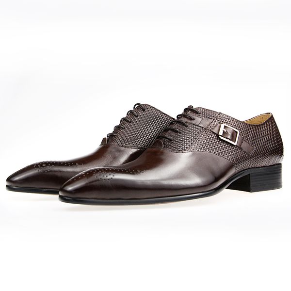 mens formal genuine leather shoes fashion zapato social male wedding dress loafer shoes weave printing lace-up daily brogue shoe, Black
mens formal genuine leather shoes fashion zapato social male wedding dress loafer shoes weave printing lace-up daily brogue shoe, Black