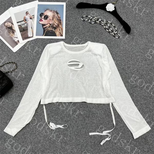 new hollow knitted t shirt womens long sleeve breathable tees summer cropped clothes multi color, White
new hollow knitted t shirt womens long sleeve breathable tees summer cropped clothes multi color, White