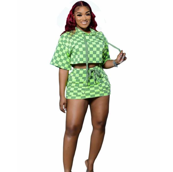 women's tracksuits 2023 summer new fashion classic checker print hooded short skirt set women's two piece set, White
women's tracksuits 2023 summer new fashion classic checker print hooded short skirt set women's two piece set, White