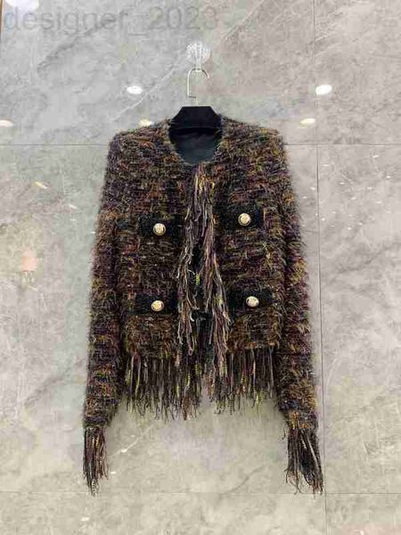 women's jackets luxuriousm 2023 rand jacket new autumn winter fashion letter tassel tweed coat cardigan designer high-grade casual spri, Black;brown
women's jackets luxuriousm 2023 rand jacket new autumn winter fashion letter tassel tweed coat cardigan designer high-grade casual spri, Black;brown