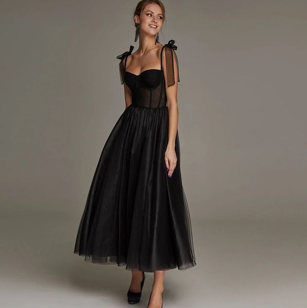 black tea length a-line prom dresses spaghetti straps bow sweetheart tulle formal party cocktail gowns robe de soiree customed
black tea length a-line prom dresses spaghetti straps bow sweetheart tulle formal party cocktail gowns robe de soiree customed