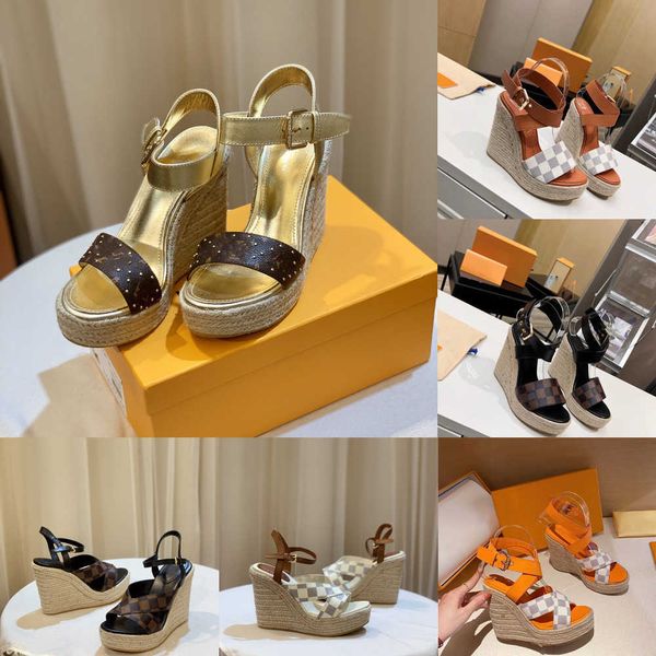 2023 designer woman fashion sandals straw shoes starboard wedge sandals open toe platform shoes old flower wedge shoe straw bottom pumps lad, Black
2023 designer woman fashion sandals straw shoes starboard wedge sandals open toe platform shoes old flower wedge shoe straw bottom pumps lad, Black