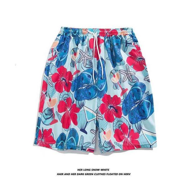 men's clothing summer seaside vacation floral shorts for five point casual large hawaiian trendy loose beach pants, White;black
men's clothing summer seaside vacation floral shorts for five point casual large hawaiian trendy loose beach pants, White;black