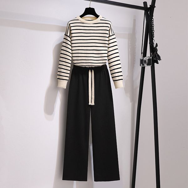 women's two piece pants sports women's long sleeve knit stripe pullover sweaterselastic waist pants sets fashion trousers two piec, White
women's two piece pants sports women's long sleeve knit stripe pullover sweaterselastic waist pants sets fashion trousers two piec, White