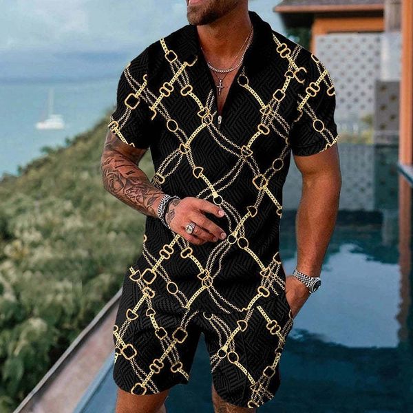 mens tracksuits luxury polo set chain 3d printing retro men square neck zipper horts 2piece beach fashion casual tracksuit 230512, Gray
mens tracksuits luxury polo set chain 3d printing retro men square neck zipper horts 2piece beach fashion casual tracksuit 230512, Gray