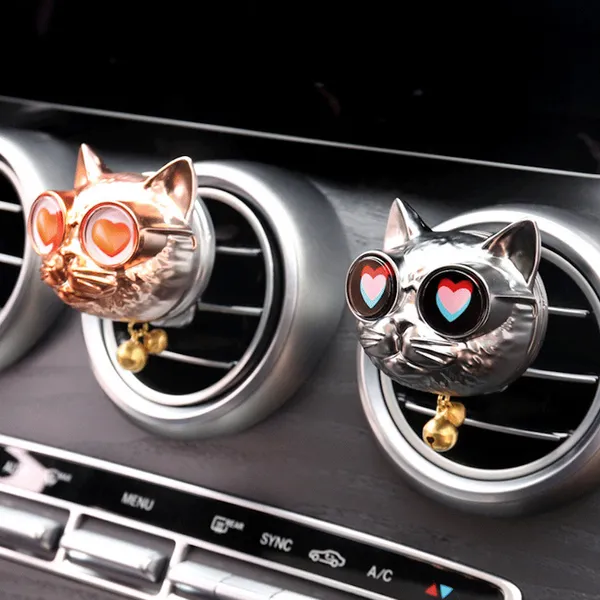 

lovely car air freshener fashion cat car vent perfume diffuser clip essential oil locket cars decoration gift