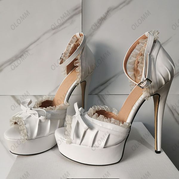 olomm handmade women platform sandals ankle strap lace stiletto heel peep toe beautiful white dress shoes size 35 47 45 52, Black
olomm handmade women platform sandals ankle strap lace stiletto heel peep toe beautiful white dress shoes size 35 47 45 52, Black