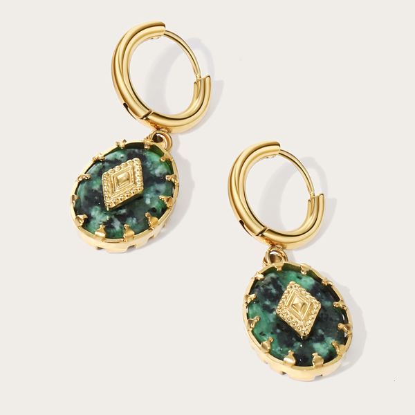 dangle chandelier yachan stainless steel drop earrings for women african turquoise natural stone 14k gold plated hoop earring trendy jewelry, Silver
dangle chandelier yachan stainless steel drop earrings for women african turquoise natural stone 14k gold plated hoop earring trendy jewelry, Silver