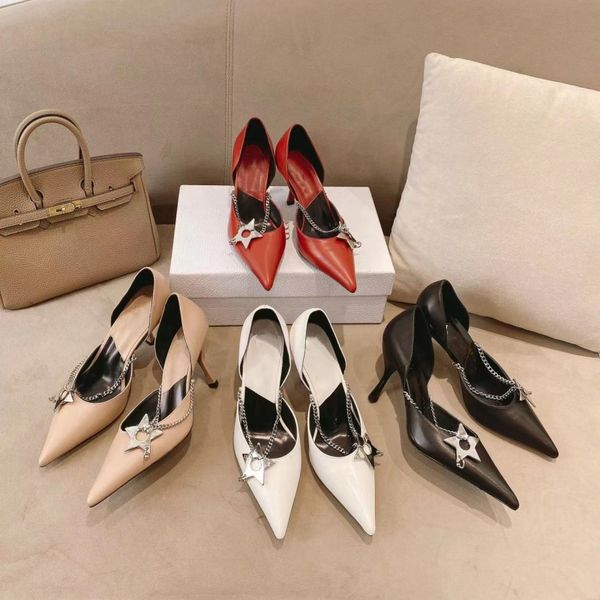 2023 designer luxury women's high heels leather pointy mule sandals summer beach wedding shoes dress shoes size 35-42, Black
2023 designer luxury women's high heels leather pointy mule sandals summer beach wedding shoes dress shoes size 35-42, Black