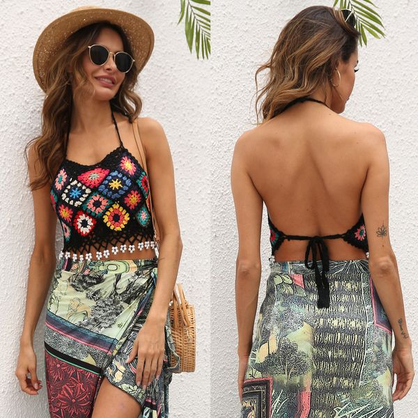 women's tanks camis women camis knitted camisole tassels floral crochet pattern halter neck backless tank 230515, White
women's tanks camis women camis knitted camisole tassels floral crochet pattern halter neck backless tank 230515, White