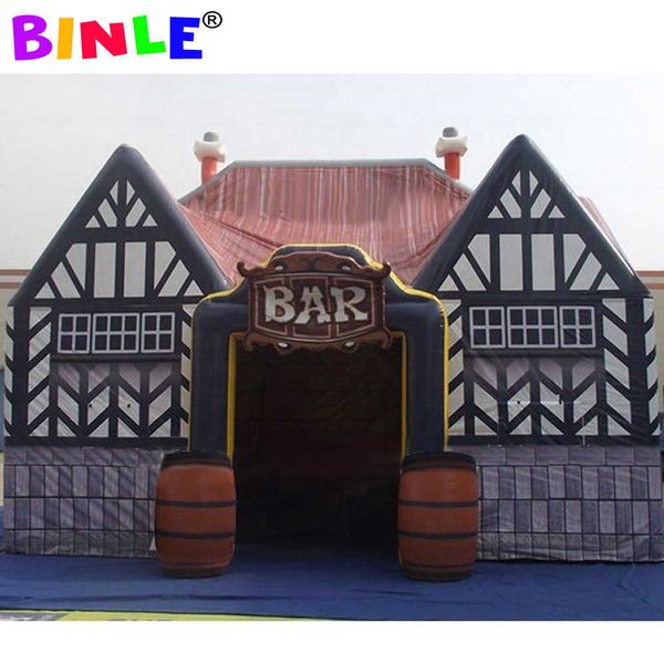 custom house shaped giant inflatable bar tent inflatable irish bar pub with casks for outdoor party
custom house shaped giant inflatable bar tent inflatable irish bar pub with casks for outdoor party