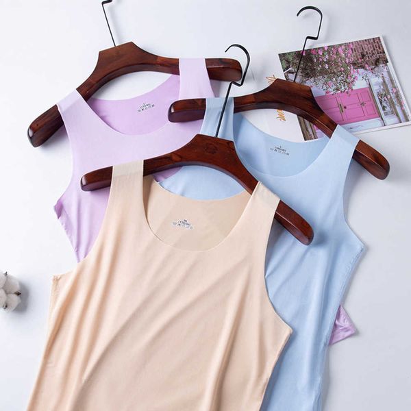 summer women's traceless ice silk tank thin sling strap women's underlay sleeveless versatile top, White
summer women's traceless ice silk tank thin sling strap women's underlay sleeveless versatile top, White