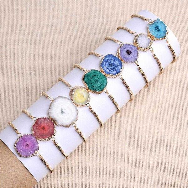 druzy colorful agate vug bracelet gold copper bead woven crystal wholesale, Golden;silver
druzy colorful agate vug bracelet gold copper bead woven crystal wholesale, Golden;silver