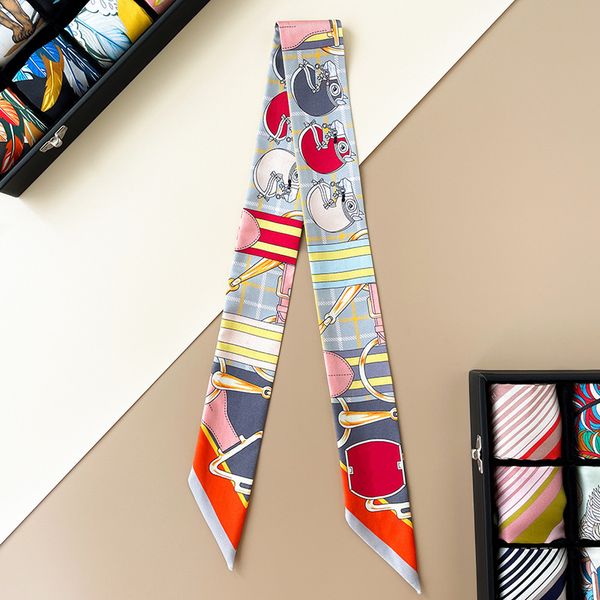 and high-endh18 silk twill long silk scarf tied bag handle thin narrow mulberry silk double-sided versatile decorative hair b, Blue;gray
and high-endh18 silk twill long silk scarf tied bag handle thin narrow mulberry silk double-sided versatile decorative hair b, Blue;gray