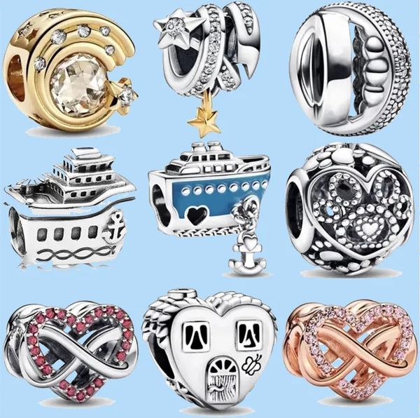 925 charm beads accessories fit pandora charms jewelry sparkling shooting star family infinity heart cruise ship, Black
925 charm beads accessories fit pandora charms jewelry sparkling shooting star family infinity heart cruise ship, Black