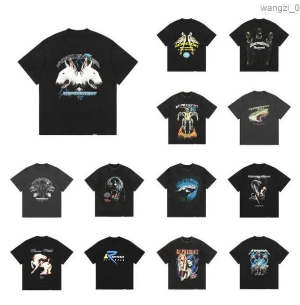 designer t shirt doberman printed sweatshirt represent womens tshirt summer trend short sleeve casual loose high street tee 23ss je58, White;black
designer t shirt doberman printed sweatshirt represent womens tshirt summer trend short sleeve casual loose high street tee 23ss je58, White;black