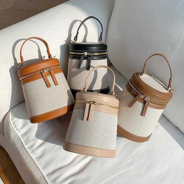 shoulder bags fashion cylinder bucket for women canvas crossbody bag casual handbag ladies shopper handler 230426
shoulder bags fashion cylinder bucket for women canvas crossbody bag casual handbag ladies shopper handler 230426