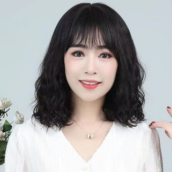 woolen curly wig long curly hair full head big wave corn small curly fashionable middle-aged mother hairnet, Black
woolen curly wig long curly hair full head big wave corn small curly fashionable middle-aged mother hairnet, Black