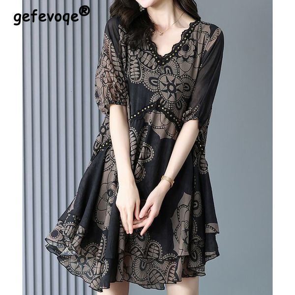 casual dresses elegant fashion casual printed lace patchwork dresses summer short sleeve v-neck loose pullover midi dress women's cloth, Black;gray
casual dresses elegant fashion casual printed lace patchwork dresses summer short sleeve v-neck loose pullover midi dress women's cloth, Black;gray