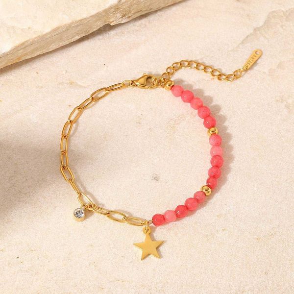 fashion ins style link red stone gold stainless steel cross chain bracelet star pendant ornament women, Black
fashion ins style link red stone gold stainless steel cross chain bracelet star pendant ornament women, Black