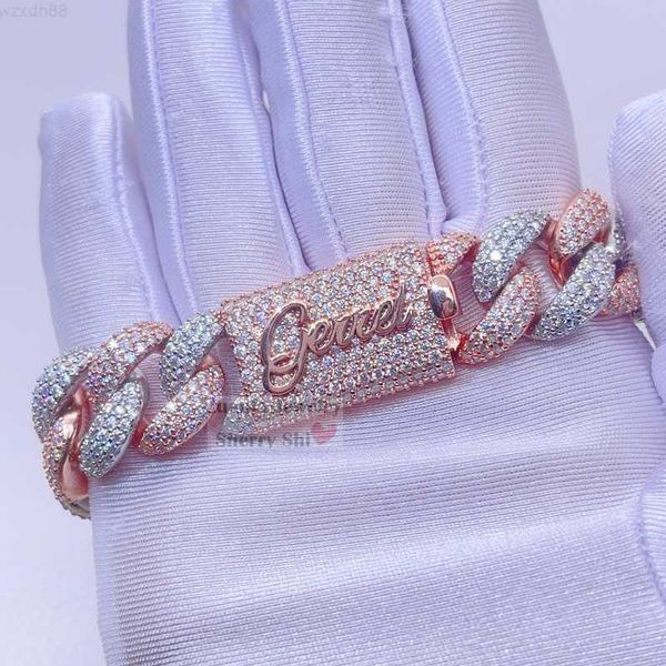 hip hop men rapper jewelry rose gold two tone 16mm custom name clasp cuban link iced silver men bracelet
hip hop men rapper jewelry rose gold two tone 16mm custom name clasp cuban link iced silver men bracelet