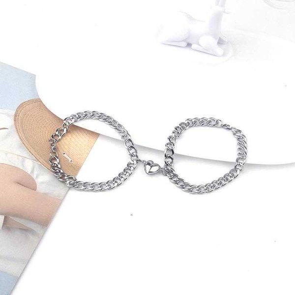love magnet suction bracelet a pair of simple stainless steel titanium cuban nk men and women couple, Golden;silver
love magnet suction bracelet a pair of simple stainless steel titanium cuban nk men and women couple, Golden;silver