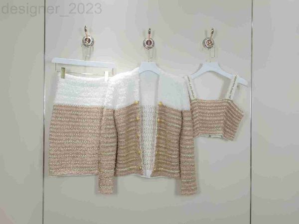 two piece dress luxuriousm women's rand sets new autumn winter three pie fashion jacket short skirt sling womens designer casual spring, White
two piece dress luxuriousm women's rand sets new autumn winter three pie fashion jacket short skirt sling womens designer casual spring, White