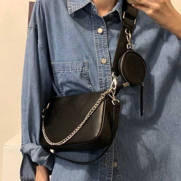 pu purse leather shoulder bag fashion for women black chains crossbody girls designer armpit handbag 2pcs bolso
pu purse leather shoulder bag fashion for women black chains crossbody girls designer armpit handbag 2pcs bolso