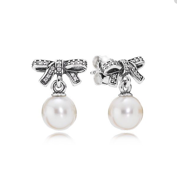 white pearl dangle bow stud earring for pandora 925 sterling silver party jewelry designer earrings for women girls sisters gift luxury earr, Golden;silver
white pearl dangle bow stud earring for pandora 925 sterling silver party jewelry designer earrings for women girls sisters gift luxury earr, Golden;silver