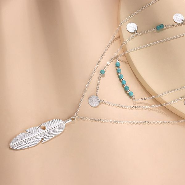 luxury designer feather turquoise bead sequined multilayer necklace female designer jewlery for women new multi-layer fashion exaggerated tr, Silver
luxury designer feather turquoise bead sequined multilayer necklace female designer jewlery for women new multi-layer fashion exaggerated tr, Silver