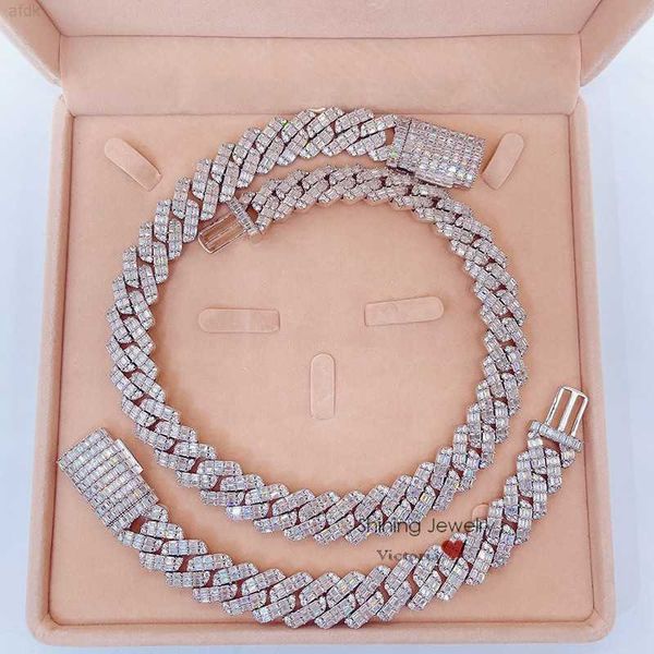 designer jewelry moissanite hip hop iced out vvs baguette diamond cuban chain, Silver
designer jewelry moissanite hip hop iced out vvs baguette diamond cuban chain, Silver