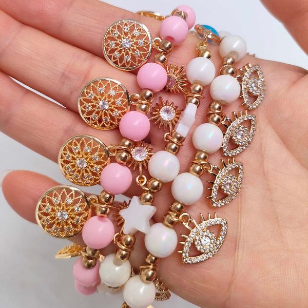 vintage bling colorful cubic zirconia beads bracelet for women gold plate sun evil eye pentagram crystal charms fashion jewelry, Golden;silver
vintage bling colorful cubic zirconia beads bracelet for women gold plate sun evil eye pentagram crystal charms fashion jewelry, Golden;silver