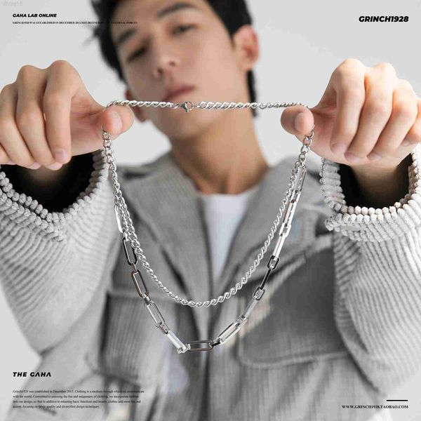 grinch1928-gaha necklace european and american street trend double chain necklace men's hip-hop metal pendant, Silver
grinch1928-gaha necklace european and american street trend double chain necklace men's hip-hop metal pendant, Silver