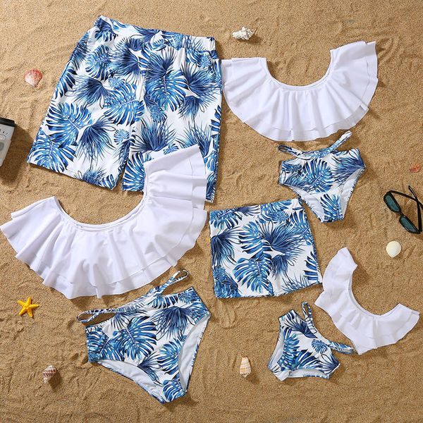 family matching outfits summer mommy and daddy son daughter clothes clothing bikini sandbeach swimsuit leaf printing swimwear 230512, Blue
family matching outfits summer mommy and daddy son daughter clothes clothing bikini sandbeach swimsuit leaf printing swimwear 230512, Blue