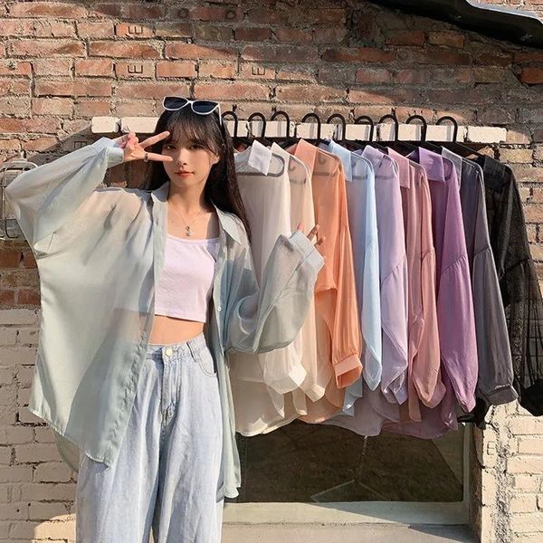 shirts 2022 shirt for women blouse long sleeve female chiffon loose summer cardigan thin solid color casual shirts, White
shirts 2022 shirt for women blouse long sleeve female chiffon loose summer cardigan thin solid color casual shirts, White