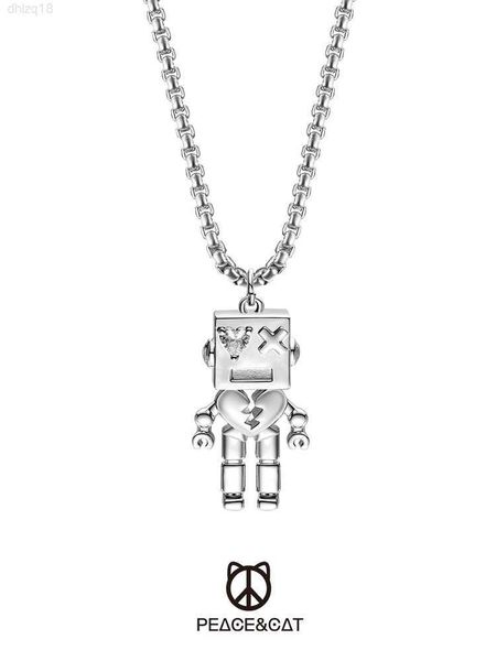 peacecat necklace for men and women cool and personalized sweater chain advanced design sense gift robot for boyfriends, Silver
peacecat necklace for men and women cool and personalized sweater chain advanced design sense gift robot for boyfriends, Silver