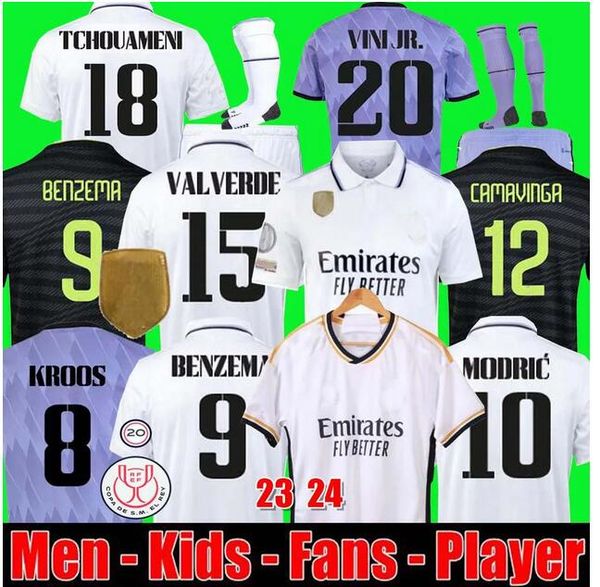 22 23 benzema soccer jerseys football shirt vini jr tchouameni camavinga alaba asensio modric rodrygo casemiro 2022 2023 camiseta men kids k, Black;yellow
22 23 benzema soccer jerseys football shirt vini jr tchouameni camavinga alaba asensio modric rodrygo casemiro 2022 2023 camiseta men kids k, Black;yellow