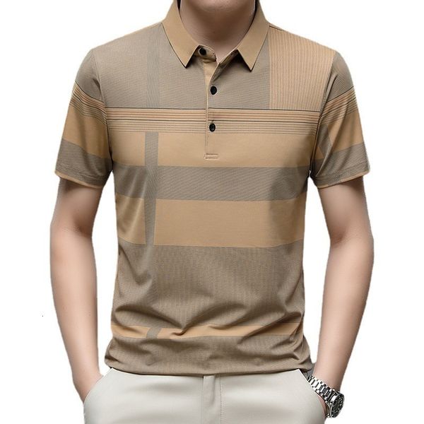 men's polos men's short-sleeved offset printed ice silk t-shirt summer loose elastic tee polo shirt 230515, White;black
men's polos men's short-sleeved offset printed ice silk t-shirt summer loose elastic tee polo shirt 230515, White;black