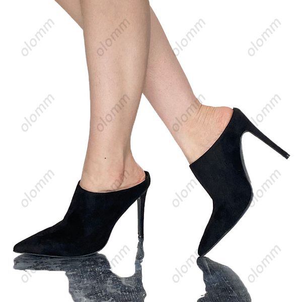 olomm handmade women mules sandals faux suede stiletto heel pointed toe gorgeous 9 colors party prom shoes size 5-15, Black
olomm handmade women mules sandals faux suede stiletto heel pointed toe gorgeous 9 colors party prom shoes size 5-15, Black