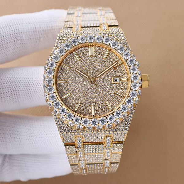 full diamonds mens watch 42mm automatic mechanical movement watch waterproof fashion business wristwatches montre de luxe, Slivery;brown
full diamonds mens watch 42mm automatic mechanical movement watch waterproof fashion business wristwatches montre de luxe, Slivery;brown