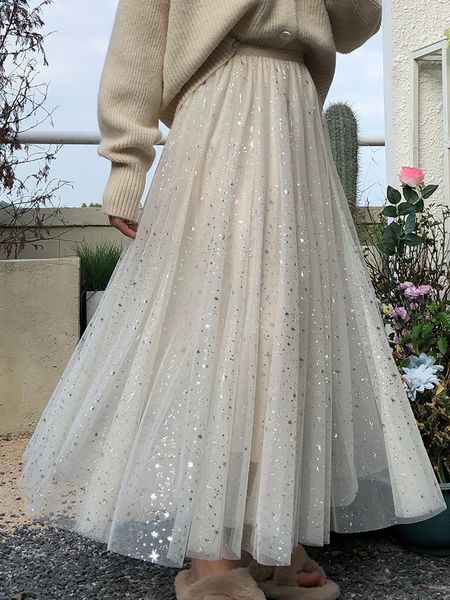skirts spring summer women elegant sequined stars mesh midi skirts fashion lady streetwear high waist party tulle solid bottom 230515, Black
skirts spring summer women elegant sequined stars mesh midi skirts fashion lady streetwear high waist party tulle solid bottom 230515, Black